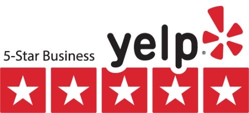 The Yelp logo with the text "Toronto Restoration" and five red stars displayed below the text, symbolizing a top rating.