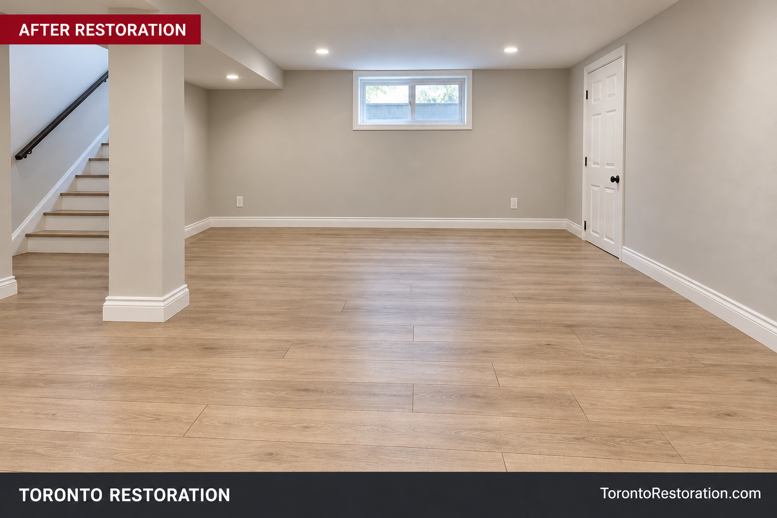 Illustrated room after drying and repairs